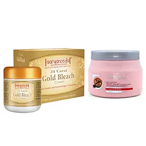 24 Carat Gold Bleach Cream 450 gm And Fruit Salad Face Massage Cream 400g