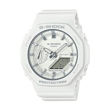 Casio Relógio feminino analógico G-Shock GMA-S2100-7ADR, branco, pulseira, Branco, 46.2×42.9×11.2mm, correia