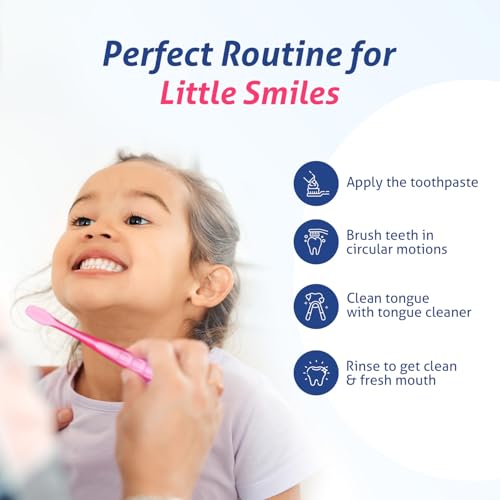 Image of Enshine Kids Toothbrush - Gentle Oral Care for Toddlers with Soft Bristles, Easy Grip, and Protective Cap (12+Months) (4 Toothbrushes)