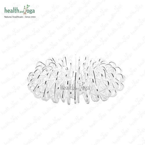 Image of HealthAndYoga Acupressure Sujok Ring for Finger (Pack of 4) - Stretchable Spiky Stainless Steel Band for Pain Relief Relaxation Massage - Rolling Fidget Toy for Adults & Kids