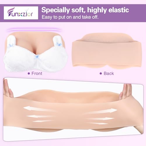 Image of Realistic Silicone Breastplate Strapless Gel Filled with Natural Movement Fake False Breasts for Crossdressing Drag