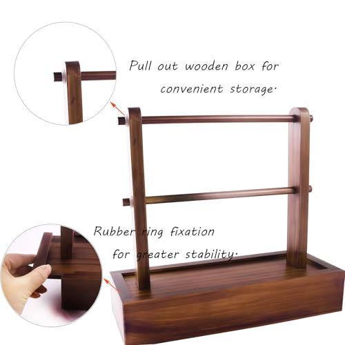 Image of Yarn Holder Dispenser for Crocheting,Yarn Storage Box,Walnut | For Crocheting, Yarn Storage Box, Easy Assembly