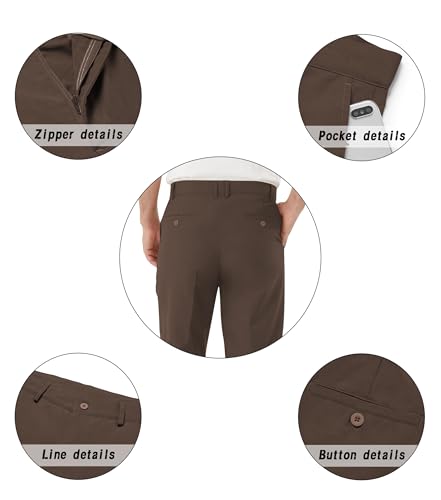 Image of Men's Tall Classic Fit Flex Flat Front Dress Pants Formal Pants for Business & Office