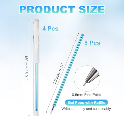 PATIKIL Gel Pens, 4 Pcs 0.5mm Fine Point Smooth Writing Pens miniatura 2