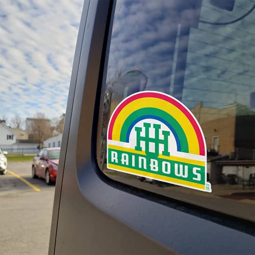 Image of University of Hawaii Rainbow Warriors Vintage Rainbow UH Logo Full Color Weatherproof Vinyl Sticker Car Decal from Nudge Printing