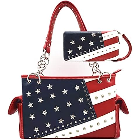 American Flag Patriotic Leather Purse Set Cover