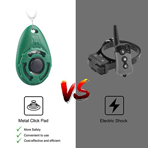 Image of Diyife Dog Clicker, [2 PCS,Green&Pink] Pet Training Clicker with Wrist Strap for Dog Cat Horse
