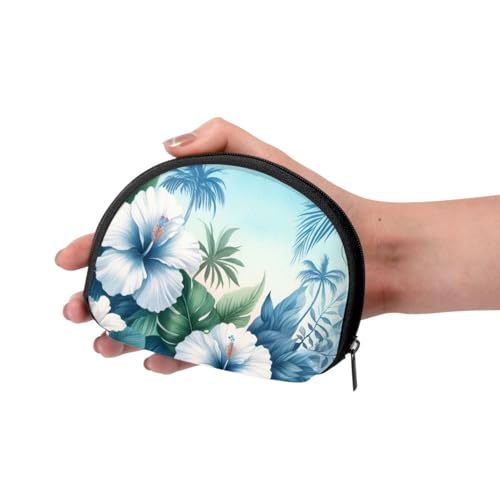 Portable Coin Purse Aloha-Hawaiian-Floral Mini Zippered Money Pouch Card Holder3