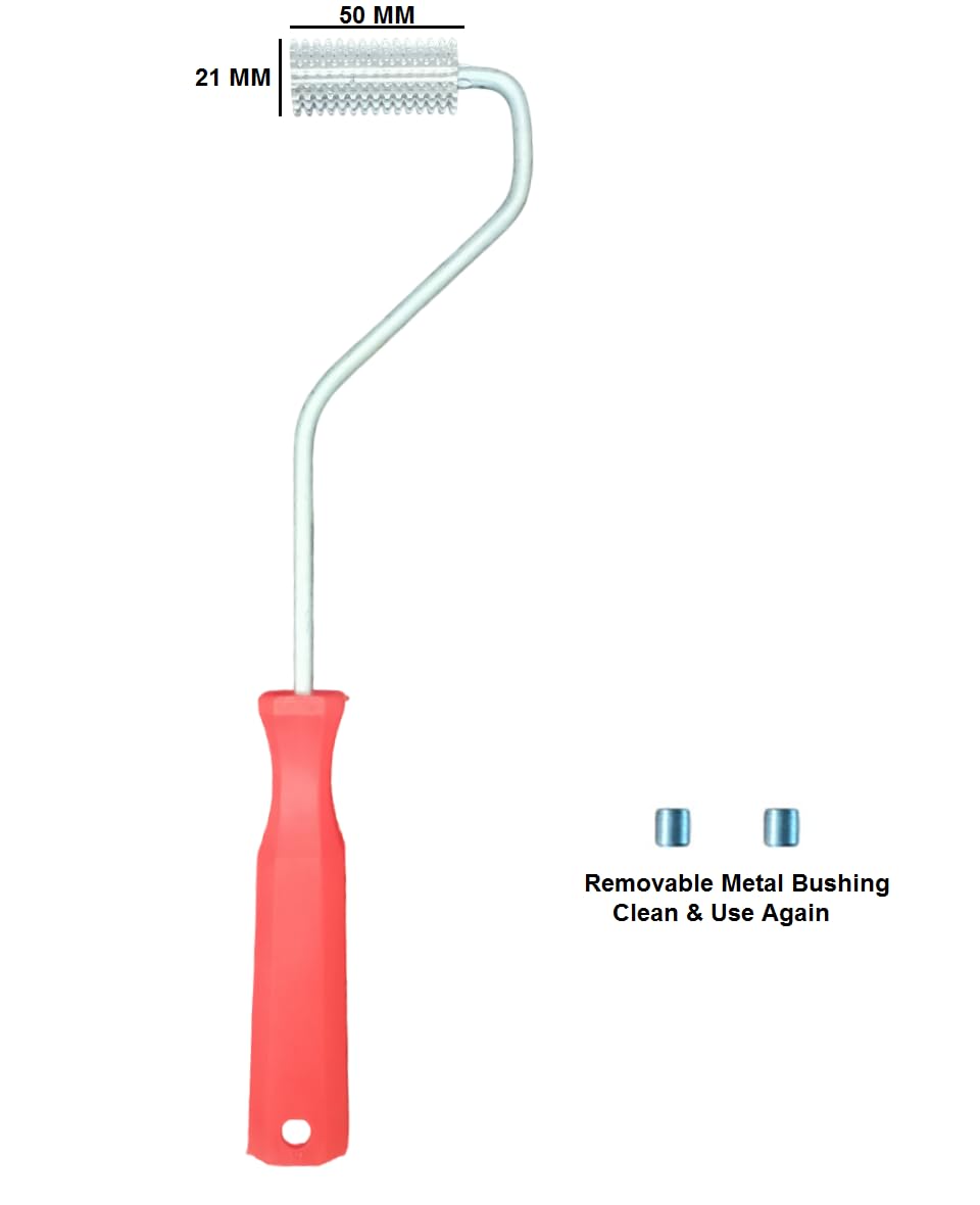 MD Fiberglass Roller Tool, Aluminum Alloy FRP Bubble Paddle Laminating V Notch Nobby Roller for FRP Resin Work (21x50 & 21x100 MM) 2