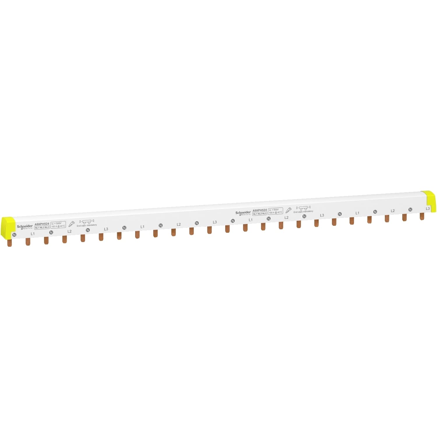 Schneider Electric - Acti9 iC60 - peigne à dents - 3 x N+​P - 100A - 24 modules de 18mm - A9XPH524