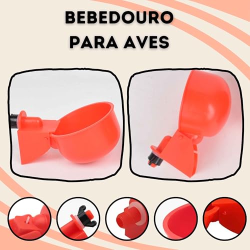 Kit 12 Bebedouro Para Aves Controle Automatico Nivel de Agua Ideal Para Galinheiro Fazenda Gaiola (K