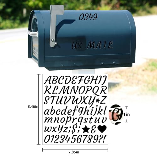 Image of 730 Pieces 10 Sheets Letter Stickers,Self Adhesive Waterproof Mailbox Numbers Stickers,Alphabet Decals for DIY,Bulletin Board,Window,Door,Sign,Bike,Car,Laptop,Scrapbook (Black, 1 Inch)