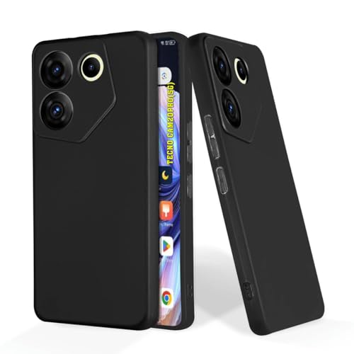 PrintWhiz Soft Silicone Back Cover for Tecno Camon 20 Pro 5G, Black - Image 2