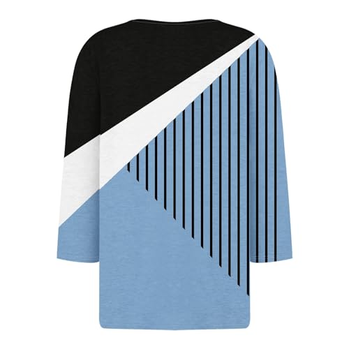 3/4 Length Sleeve Womens T Shirt Fall Summer Tops Vneck Soft Blouses Casual Basic Plus Size Shirts Try Before You Buy4