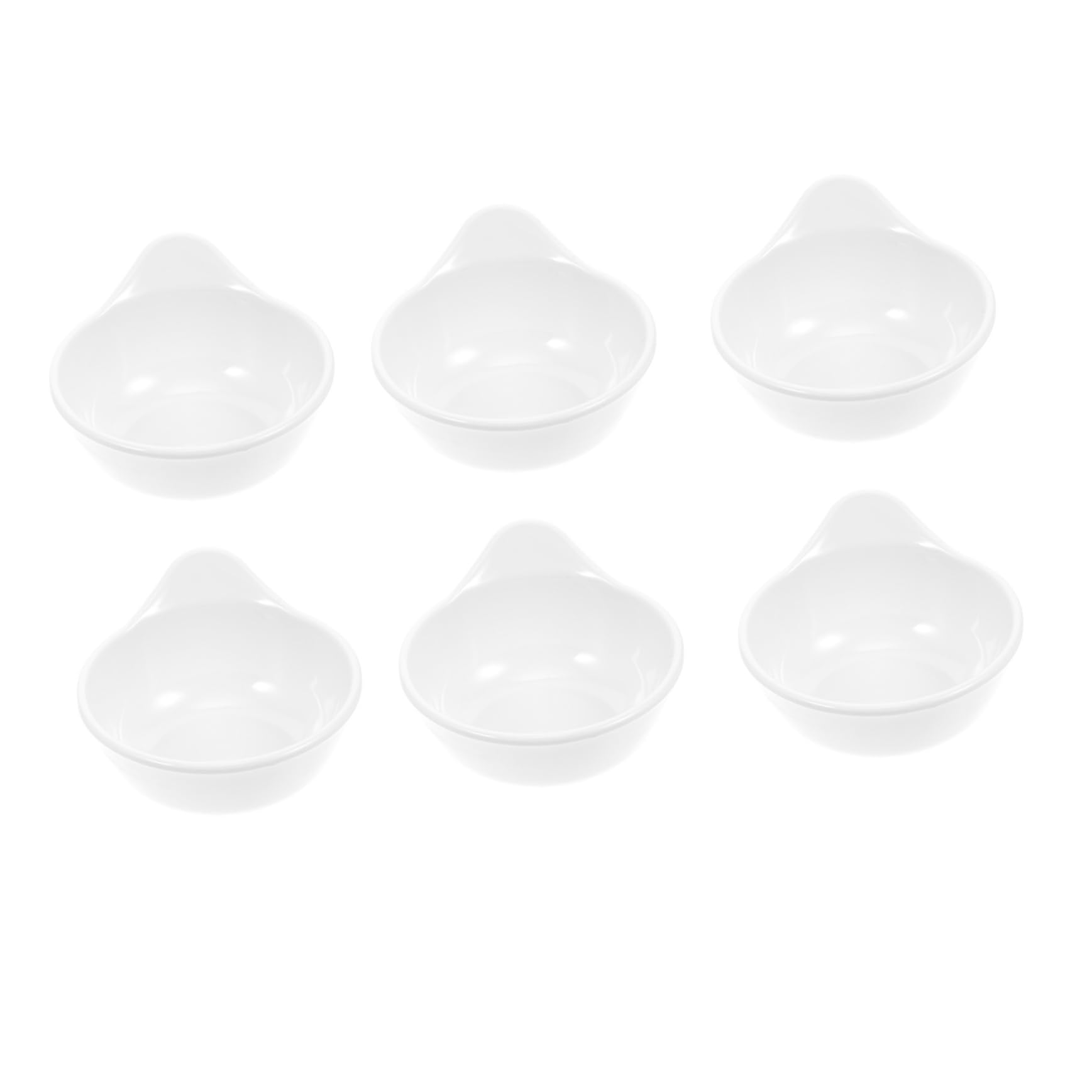 Unomor 6pcs Melamine Dish Mini Prep Dish Seasoning Plate Sauce Bowl Dipping Dishes Dumpling Dipping Dish Appetizer Plates Seasoning Bowl Sauce Cups Pottery Sauce Dish Flatware Tray White
