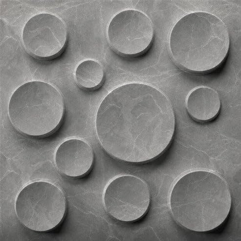 Image of Kayra Decor 3D PVC Wall Panels for Bedroom & Living Room | Moon Design | Gray Marble Color | 19.7 x 19.7 Inch | Pack of 40 | 107.6 Sq Ft