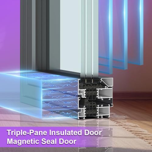 Image of 24 Inch Beverage Refrigerator with Glass Door, 200 Can Capacity Mini Fridge