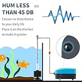 Pawfly Aquarium Air Pump 2.5 L/min Quiet Oxygen Aerator Pump with Air Stone sponge filter Airline Tubing and Check Valve Accessories for 10-40 L Buckets and Fish Tanks - Image 4