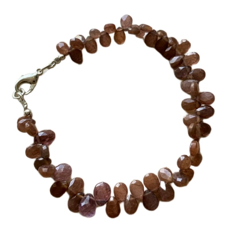 Bracelet en pierre de lune chocolat fait main pour célébrer la nature