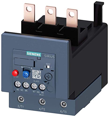 Siemens Sirius 3RU21464LB0 Thermal Overload Relay, 70 to 90A Range, Size 3, Trip Class 10, Manual/Automatic Reset, Contactor Mounting, Screw Terminal