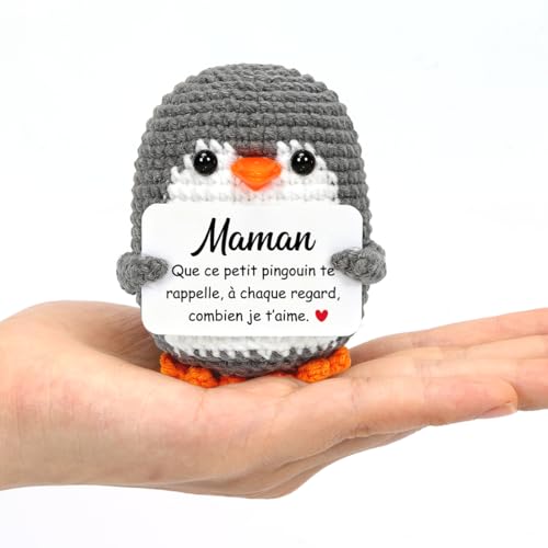 VerLuky Cadeau Maman, Pingouin en Crochet Main, Crochet Maman Cadeau, Pingouin Crocheté à la Main, Cadeaux Émouvant pour Anniversaire Fête des Mères Noël – vue 4