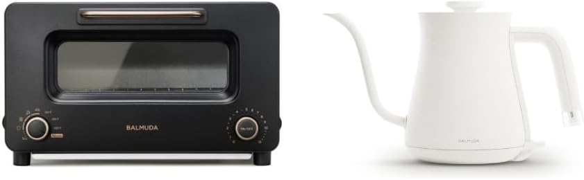 BALMUDA Combo Pack: The Toaster Pro Black & The Kettle White | Steam Oven Toaster & Electric Gooseneck Kettle