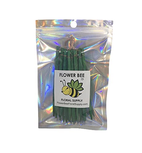 Floral Wired Wood Picks, 25 Count 7 Inch ~Premium Florist Quality with Resealable Packaging 7 INCH (25 Ct)