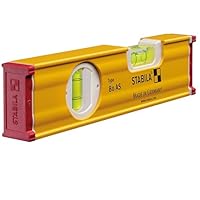 STABILA Wasserwaage Type 80 AS, 20 cm, verstärktes Alu-Profil, 1 Horizontal-Libelle, 1 Vertikal-Libelle, integrierte Rutsch-Stopper, Made in Germany