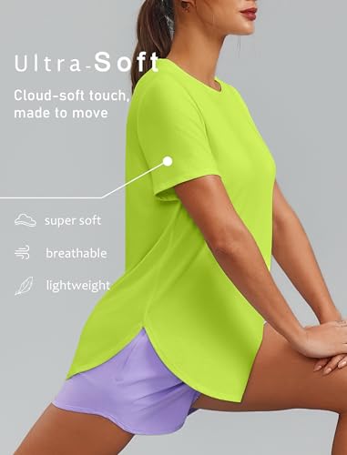 Image of PINSPARK Workout Tops for Women Short Sleeve Athletic Shirts UPF 50+ Quick Dry Running Outfits for Exercise Gym Hiking S-3XL