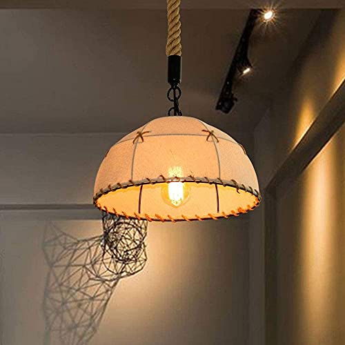 Suspension vintage E27 en chanvre pour ambiance bistrot et café