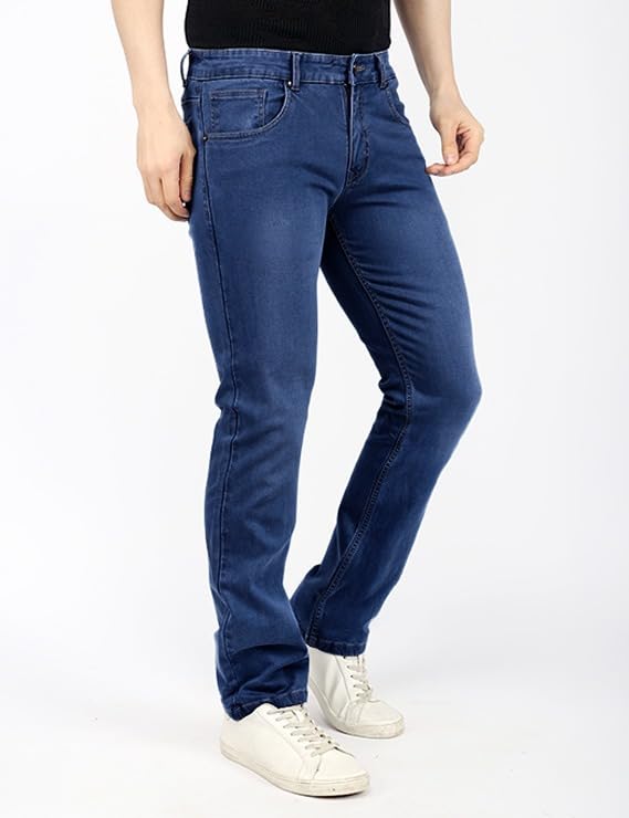 Image of Men's Premium Straight Fit Jeans | Cotton Rich Breathable Denim Pants for Men | Comfortable Regular Wear Casual Jeans