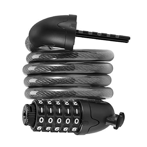 Flexzion 5-Digit Combination Bike Cable Lock with Seat Mount, 4 ft, Black - image 2
