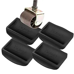 Yupeak Bed Stopper & Furniture Stopper Caster Cups fits to All Wheels of Furniture, Sofas, Beds, Chairs Furniture Cups Made up of Solid Silicone and Prevents Scratches (4 Pack?Black?)