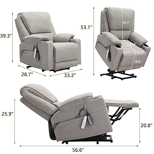 Louvixa Recliners Lift Chairs For Elderly, Lazy Boy Recliner Chair With Massager And Heat, Electric Power Lift Chair, Usb Port, 2 Side Pockets #TOP1