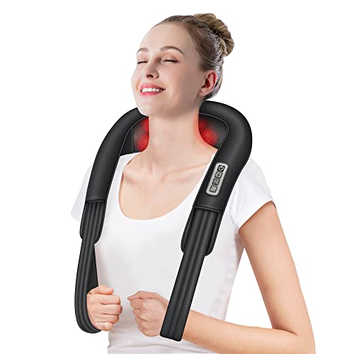 Snailax Upgrade Neck Back Massager With Heat, 3D Shiatsu Shoulder Massager,Lightweight Portable Pillow Massagers For Neck,Back,Leg,Body Muscle Pain Relief, Ideal Gifts For Her,Him #TOP27