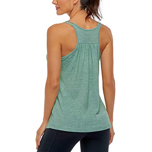 Hibelle Women's Workout Yoga Racerback Tank Tops with Built in Shelf Bra3