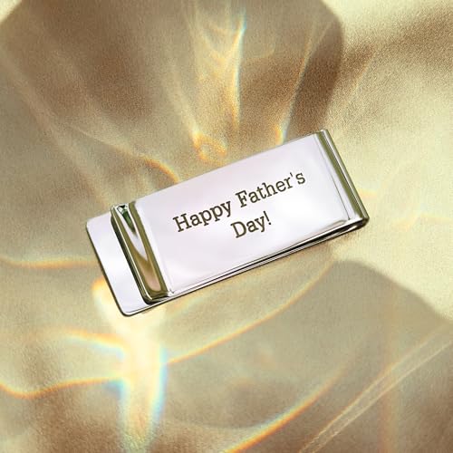 Personalized Money Clip for Dad • Best Dad Ever Cash & Card Holder • Custom Engraved Father's Day Gift for Dad • Gold, Silver, Black • Engrave Monogram, Child's Handwriting or Drawing, Message, Date2