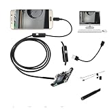  Teabelle 7mm Endoscopio 30W Cámara HD USB Endoscopio con 6 LED 1/1.5/2 / 3.5 / 5M Cable Suave Inspección Borescope para Android PC
