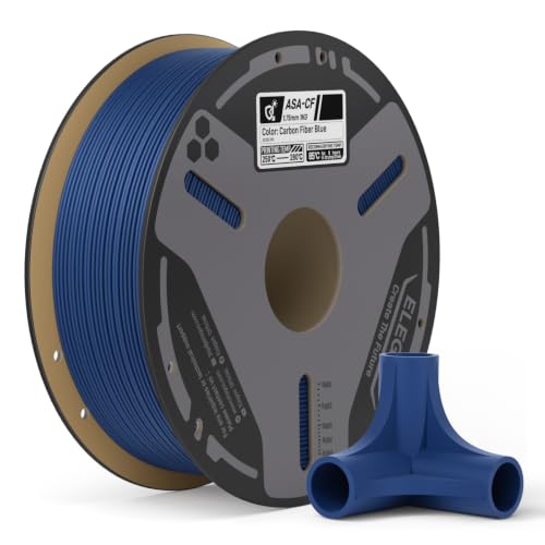 Image of ELEGOO Carbon Fiber ASA Filament 1.75mm Blue 1KG, Low Warp for Outdoor Parts ASA CF Reinforced 3D Printer Filament, UV & Weather Resistant, High Rigidity, 1kg(2.2lbs) Spool Fits for Most FDM Printers