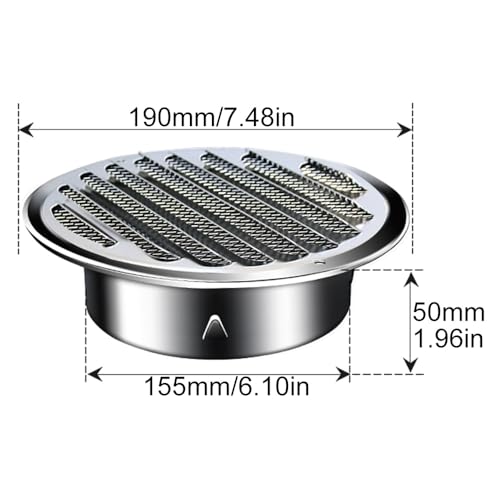 Sombrerete para chimenea de acero inoxidable de 160 mm con diseño robusto y duradero para tejado 6