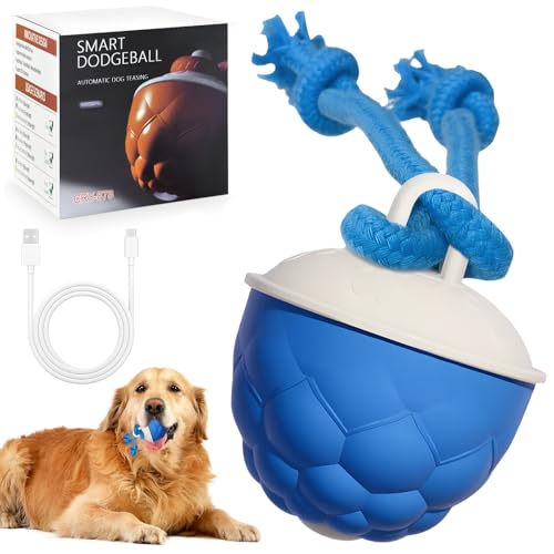 Palla Interattiva per Cani Elettrica – palla interattiva per cani, pallina interattiva per cani a rotazione intelligente, giochi per cani con stimolazione mentale, ricaricabile USB, robusta e sicura