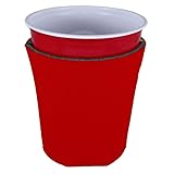 Blank Foam Party Cup Coolie (4 Pack, Red) - Made in USA