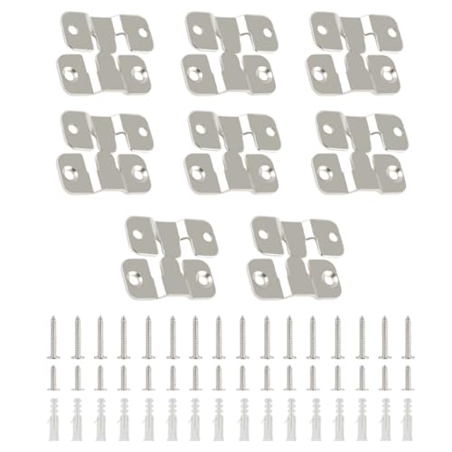 Image of 16Pcs Stainless Steel Interlock Hanging Buckle, Flush Concealed Mount Brackets Z Clip for Picture Display Art Gallery (S2, Iron)