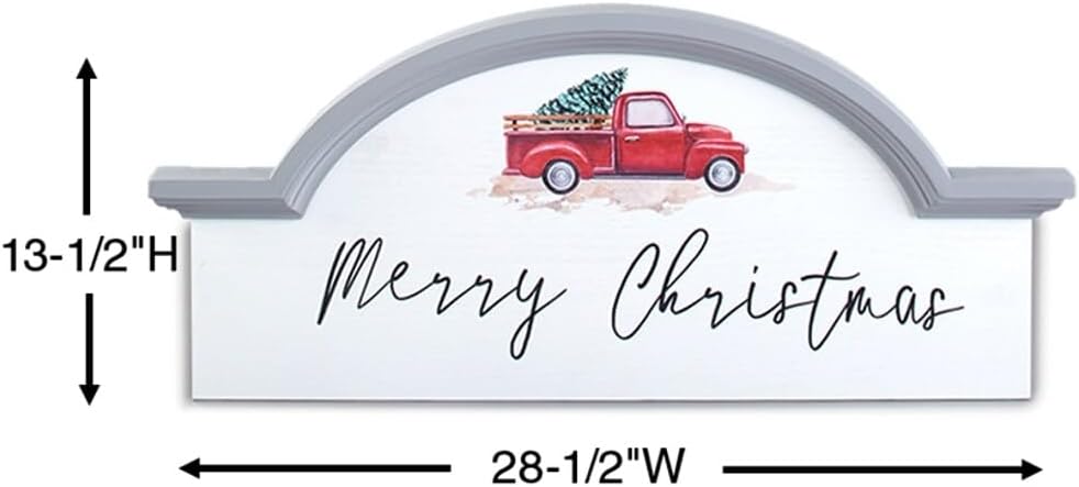 Vintage Red Truck Holiday Collection - Wooden Arch Wall Decor