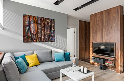 Spiritualhands African Art Wall Decor Canvas, Black And Gold Bedroom Decor, African American Black Women Wall Art Bedroom Poster, Ancient African Art Decor Pictures For Living Room Wall Decoration (African Art Masks, 40" X 60" - Ready To Hang) #TOP1