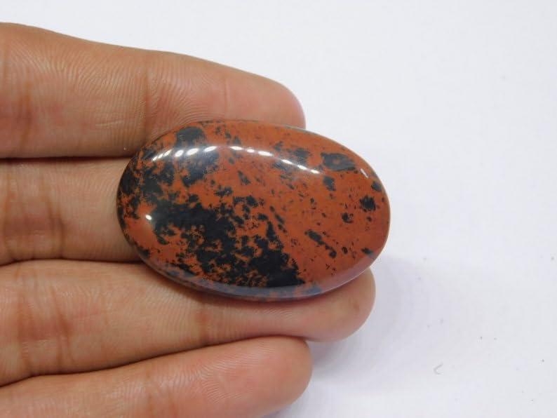 Jaspe rouge naturel de collection 47 x 27 mm cabochon d'exception