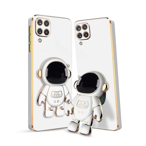 Image of for Samsung Galaxy M53 5G, Case Cute 3D Astronaut Stand Design Camera Protection Shockproof Soft Back Cover (for Samsung Galaxy M53 5G, White)