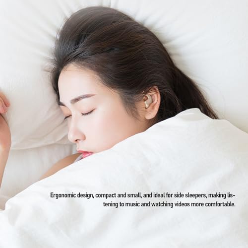 Fockety Słuchawki douszne Invisible Sleep, Ultra Mini Bluetooth5.3 dla osób śpiących na boku, bezprzewodowe słuchawki z redukcją szumów do biegania, treningów i prac domowych (kolor skóry)