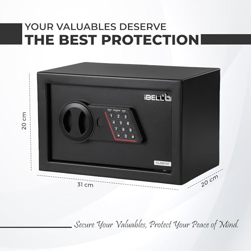 Image of IBELL SL-20B Locker Box For Money, Jewellery, Electronic Safe Locker for Home & Office -Digital Lock with Password and Emergency Key, 200H x 310W x 200D mm, 4.19kg, 12 Months Warranty (Net-8.5L)