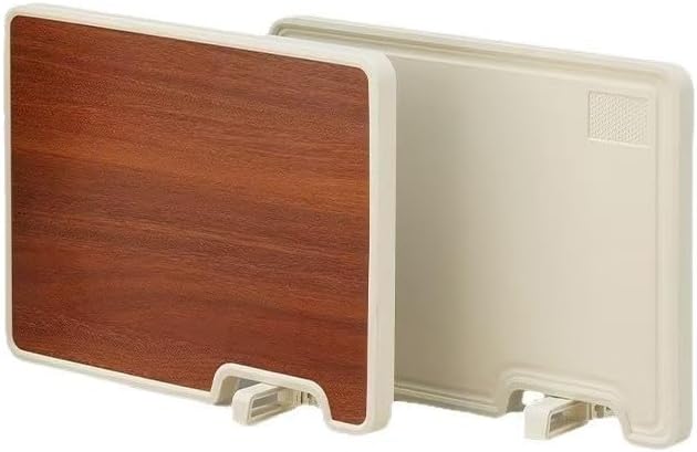 Wood PP Cutting Board 16x12inch 1.25inch Thick With Self Stand Twist Handle Juice Groove Durable Dishwasher Safe Reliable Large Board All Cutting Wooden Color Anti Scratch